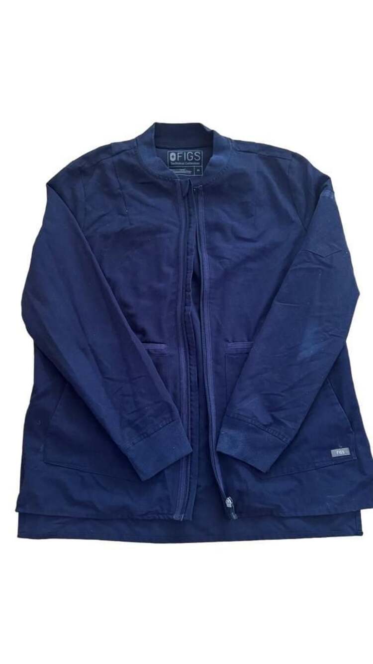 FIGS Technical Collection Navy Blue Scrub Jacket Women's Size Medium